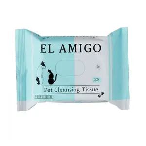 강아지 다용도 티슈 20매 애견 눈물 발 똥꼬 클렌징 강아지물티슈