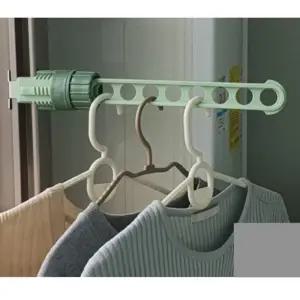 1개 그린 클램프형 8구 창틀 간이 빨래 건조대 옷걸이 미니건조대