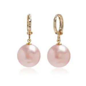 여자귀걸이 피치 진주 오스트리아 골드 원터치 귀걸이 E474 12mm