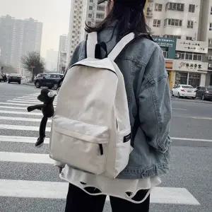 남녀 심플 지퍼 백팩 1P 학생 책가방 커플 배낭 패션