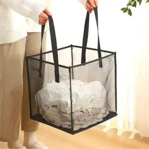 1단 빨래 함 바구니 망 정리 세탁 메시빨래바구니 빨래바구니 빨래망