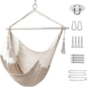 레이지 데이즈 해먹 의자 캐리비안 걸이 로프 스윙 미끄럼 방지 링이 있는 40인치 탈착식 스틸 스프레더 바