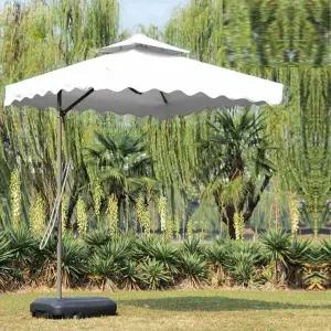 시골마당 특대형 직사각 홀딩 파라솔 화이트 물통별도