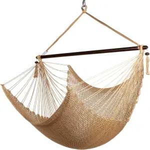 대형 캐리비안 해먹 의자 - 48인치 폴리에스터 걸이 Tan
