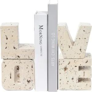 사랑의 디자인으로 장식된 책 작은 농가의 무거운 선반용 책꽂이 가정용 책상 장식용 독특한 사랑 조각 -