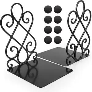 안웬크 빈티지 북엔드 펠트 패드 2.2LB 헤비 듀티 홀더 롱 베이스 럭셔리 아트 북 스탠드 레트로 앤티크