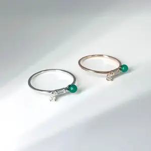 실버) 테파 그린오닉스 반지 멋내기 화려한 고급스런 심플 모양 링 ring