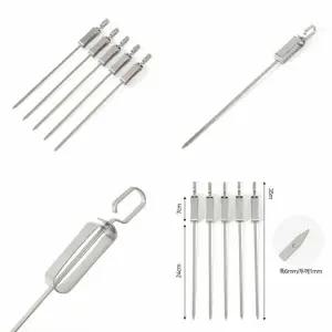 캠핑용 슬라이드 바베큐 꼬치 5p세트 스텐 차박 야외