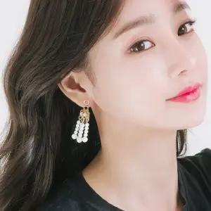 진주 멀티 라인 귀걸이 롱 주얼리 데일리 하객 생일 진주귀걸이 드롭귀걸이