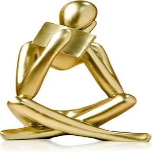 UTTCMK 책장 장식 독서 동상 - 추상 미술 사상가 조각 북엔드를 위한 선반 미학 모던 홈 데코 피규어 거실