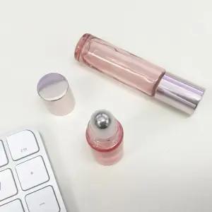 여행용 롤링 컬러 유리 롤온 공병 투명 로즈 5ml 향수공병 롤온공병