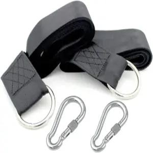 suyi 2Pcs 1.5m 캠핑 해먹 스윙 트리 스트랩 세트 1000D 폴리에스터 노 스트레치 2개의 헤비 듀티 카라비너