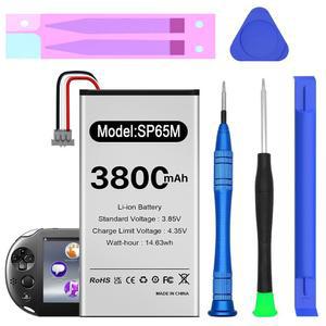 수리 도구 키트가 포함된 PS Vita 1000 PCH-1006 PCH-1001 PCH-1101 PSV 1000 게임용 WAVYPO PS Vita 1000 SP65M 배터리, 3800mAh 대용량 배터리 교체 업그레이드