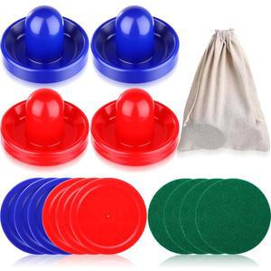 소울첸 하키 액세서리 - 푸셔, 퍽 & 패들 및 골 핸들 교체 액세서리(푸셔 4개, 12개, 패드 4개)