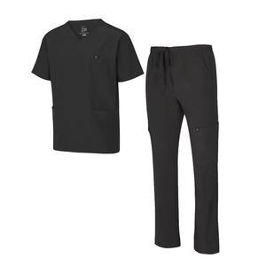 내추럴 유니폼 남성 스트레치 멀티 포켓 카고 스크럽 세트