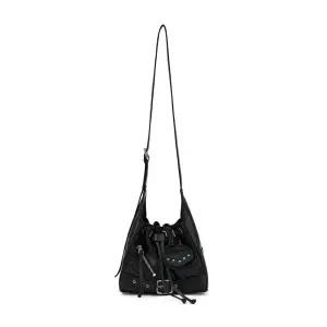 매장정품 DEINET STUD BELTED MINI BUCKET BAG IN BLACK