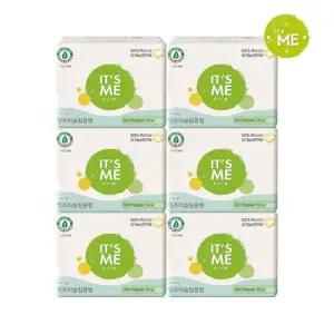 [잇츠미] NEW 슬림 유기농 순면커버 생리대 중형 12P x6개