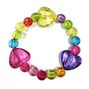 하트 모양 투명비즈 팔찌 투명비즈 하트디자인 우레탄낚시줄 중국제작 지은아트 안전검사