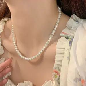 여성 러블리 진주 패션 목걸이 7mm 1P 포인트 코디 패션목걸이 진주목걸이 여성목걸이
