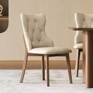 튼튼한 가죽 허리편한식탁의자 원목그레이