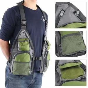 14곳 수납 MESH형 배달 낚시 390G 조끼 GR VEST