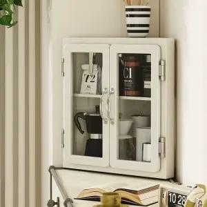 빈티지 서랍 틈새 라탄 코너 수납 2단 거실 보관함