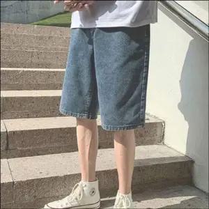 반바지 7부 핏 와이드 청바지 롤업 팬츠 남자 데님