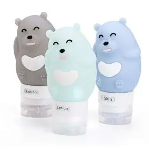 [퍼니메이커]곰돌이 여행용 실리콘 공병 3color 소분 리필 통 용기 클렌징오일공병 클렌징오일용기 미니샴