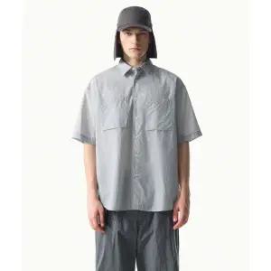 무신사스탠다드 시티 레저 라이트웨이트 나일론 오버사이즈 반소매 셔츠 클라우디 블루 1627879
