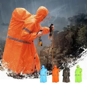 레인코트 레인코트 등산 방수 여름 비옷 반사광 백팩 우비 넓은모자