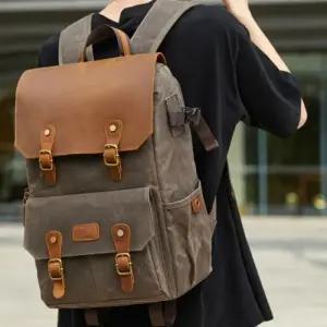 ( )픽프로 카메라 백팩 빈티지 USB충전 DSLR 카메라가방