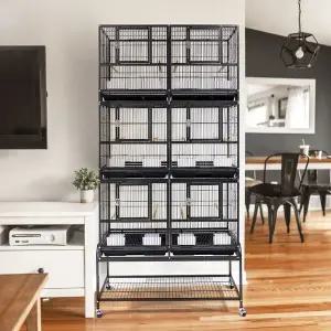 바퀴달린 앵무새장 사육 대형 새집 투명 하우스 조류 놀이터 앵무 철제 잉꼬 이동식