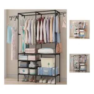 스탠드 2컬러 철제행거 조립식 수납선반 옷걸이 키밍