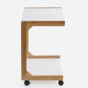 대나무테이블 혼족 침대옆 모어홈 자취 C형 사이드테이블 협탁 이동식 테이블 공간테