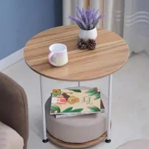 쿠션방석 테이블 자취 탁자 원형테이블 사이드테이블 우드 더블 침대협탁 혼족