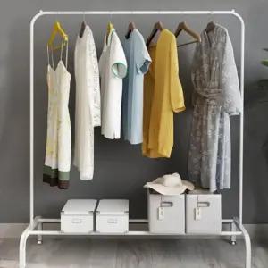 120cm 행거 걸이 스탠드 옷 조립 일자 화이트