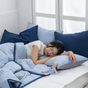 이불베개세트 리버서블2 이불 데일리 SS 슈퍼싱글 세트 해피니 별매) (베개솜 (블루)