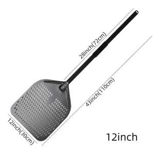 화덕피자 삽 뒤집게 회색 휴대용 패들 피자삽 타공 오븐용