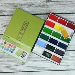 미술용품 수입물감 고체형 수채화세트 그림용 18색