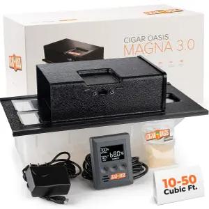 시가 오아시스 마그나 3.0 - 시가용 전기 LCD 습도 및 온도 디스플레이 효율적인 센서 제어 팬 소프트 터치