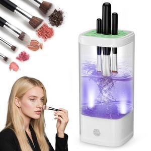 전기 메이크업 브러시 클리너 - 건조 기능이 있는 9000 RPM 메이크업 브러시 클리너 - IP65 워터프루프 자동 메이크업 브러시 클리너 - 메이크업 스펀지 및 브러시용 화장품 브러시 클리너 플러그인