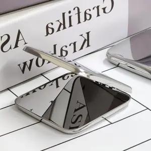 스텐 손거울 휴대용 거울 접이식 안깨지는 메탈 양면 사각