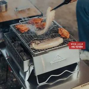 ( )간편 캠핑 화로대 가방포함 스텐 바베큐 그릴 캠핑 야영