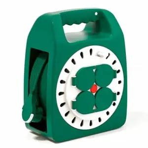 ( )러그 캠핑릴선 손잡이 케이블박스 멀티탭 캡형 4구 20M 그린화이트 캠핑 코드릴