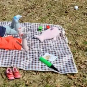 ( )방수 캠핑 돗자리 Brown체크 가을 피크닉매트 중형