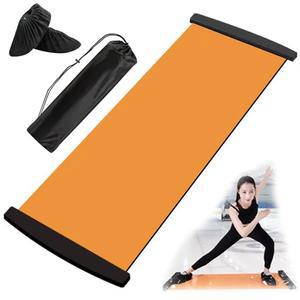 슬라이드 보드(78인치 L x 20인치 W), 엔드 스톱, 슬라이딩 부티, 메시 휴대용 가방 포함, 저충격 실내 홈 운동 및 균형 훈련을 위한 가이드(스케이팅, 하키)