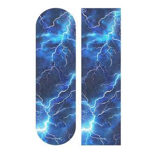 볼라즈 스케이트보드 그립 테이프 시트 디자인 덱 롱보드 그립테이프 블루 전기 번개 미끄럼 방지 테이프 방수 사포 스쿠터 33인치 x 9인치