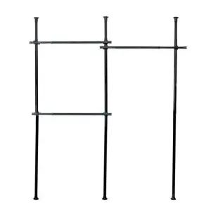 3단 행거 280cm 블랙 드레스룸 기둥 행거 옷걸이