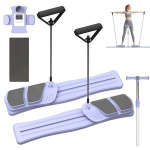 렌젝 필라테스 보드 - 리포머 세트, 가정용 멀티 탈착식 Ab 트레이너 머신, 6 in 1 슬라이더 보드, 330파운드 용량, 여성 코어 운동을 위한 접이식 장비
