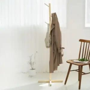 원목 스탠드 옷걸이 사무실 이동식 드레스룸 행거